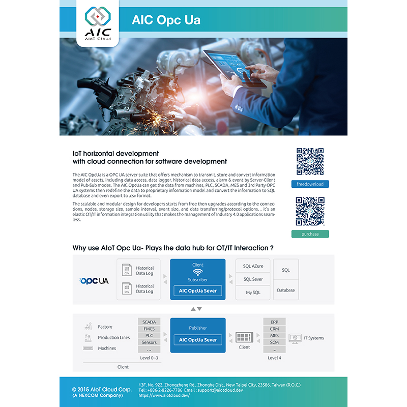 AIC Opc Ua 物聯網橫向雲端連線開發軟體